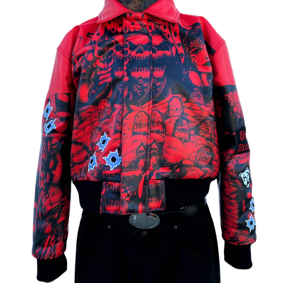 Thumbnail: BL00DY WAR VEGAN LEATHER JACKET 