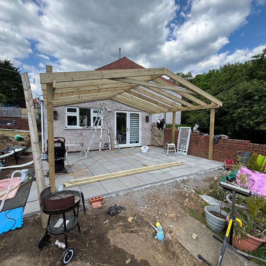 New Patio & Pergola Project in Loughor, Swansea