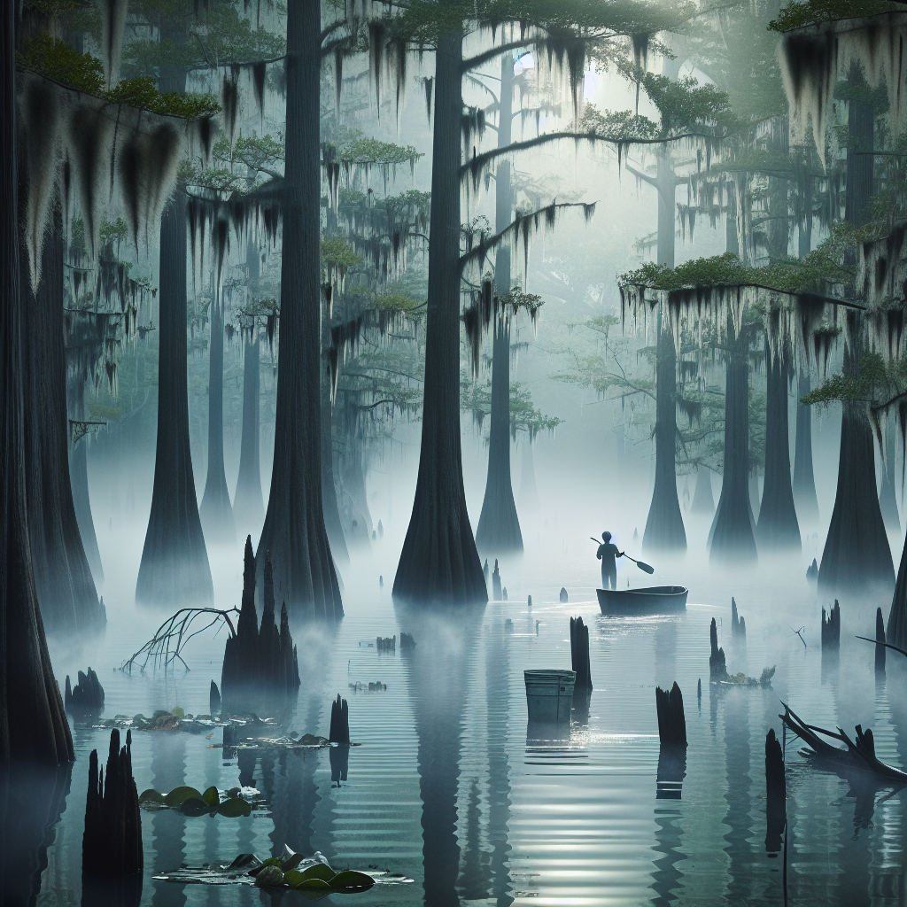 Aerial view of cypress swamp
