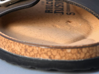 Birkenstock sandal with cork footbed repair from Squirrel Hill Shoe Repair