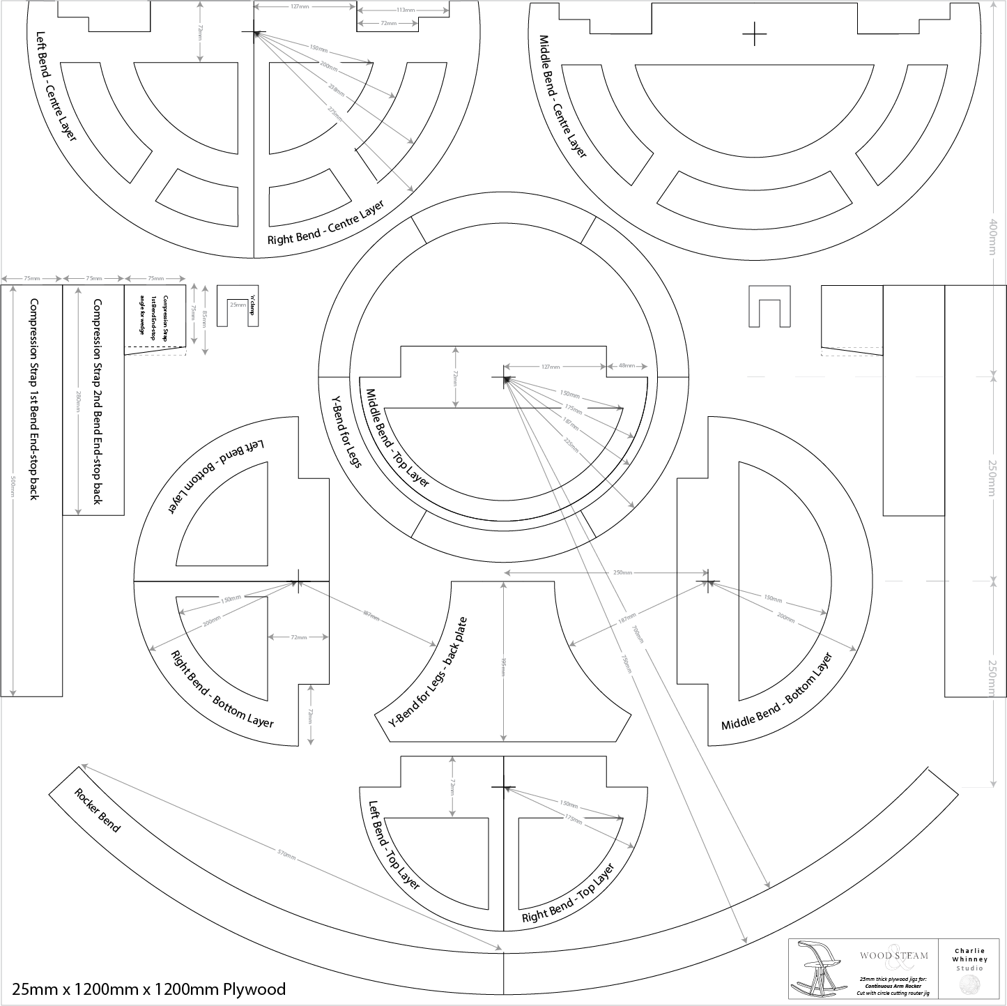 Rocking Chair Jig Parts from Wood & Steam ISBN9780857835109