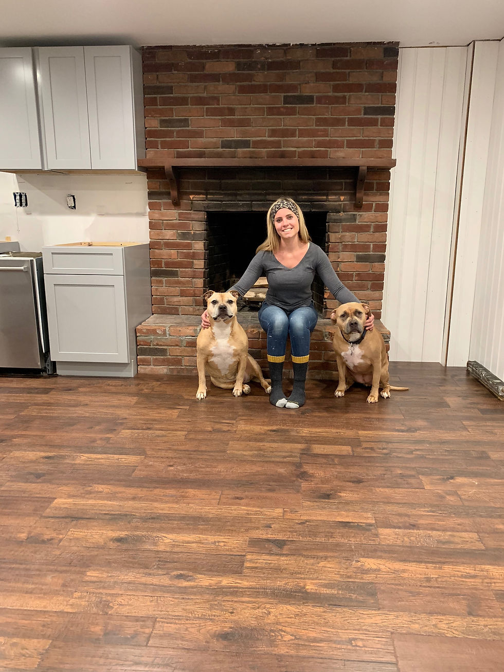 My fur babies wanted to test the floors out!