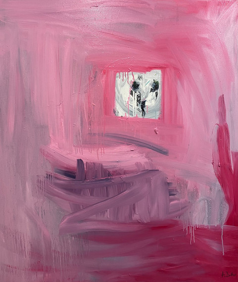 Alyssa Dabbs (b.1998). From Above. Oil and acrylic on canvas, 120 x 100 cm.
