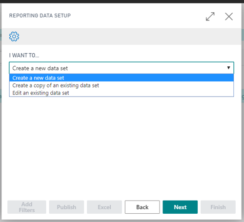 Create a new data set with Business Central's Assisted Setup