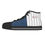 Thumbnail: White Pinstripes and Jeans Print Black Sole Shoes