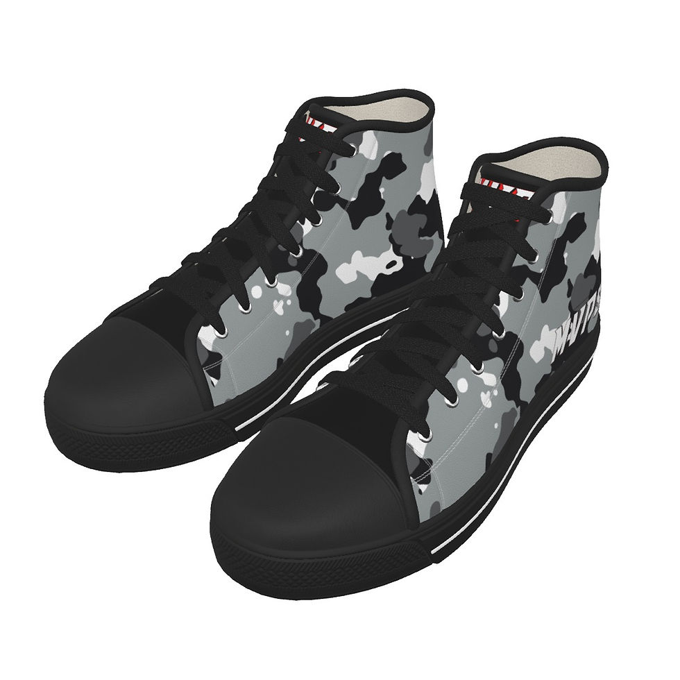 Thumbnail: Grey and Black Camo Sole Canvas Shoes