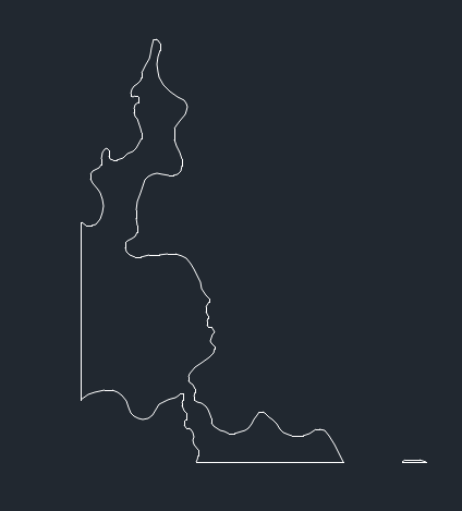 Parte do polígono que desejamos em DXF convertidos para Latitude e Longitude.