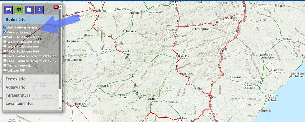 Interface do sistema VGeo.