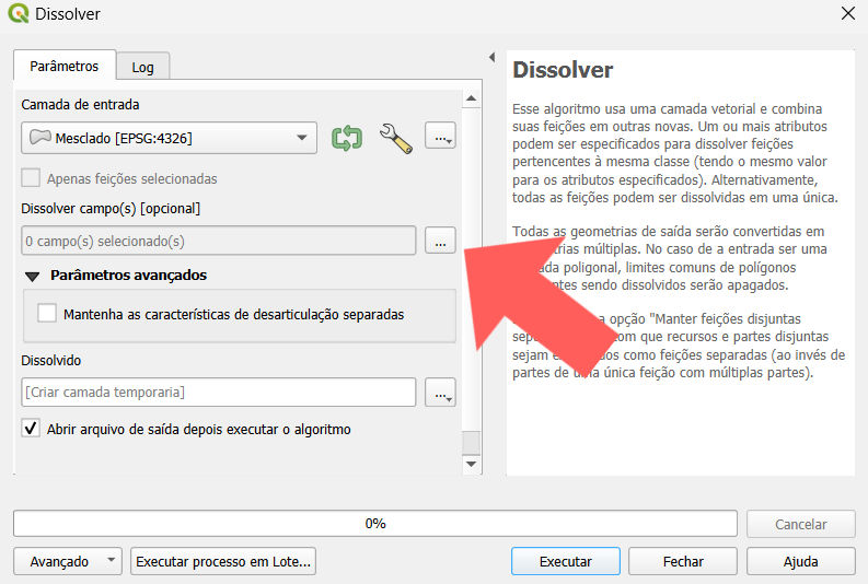 Ferramenta Dissolver (Dissolve).