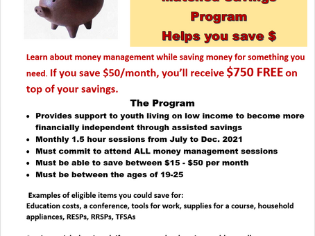 Youth matched savings registration