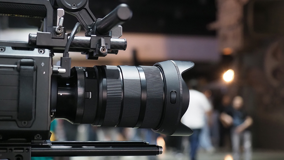 A professional camera setup indicating digital media production services