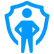 Homem com escudo de proteção para seguro de vida