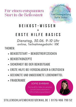 Flyer für Beikost-Wissen und Erste Hilfe Basics,