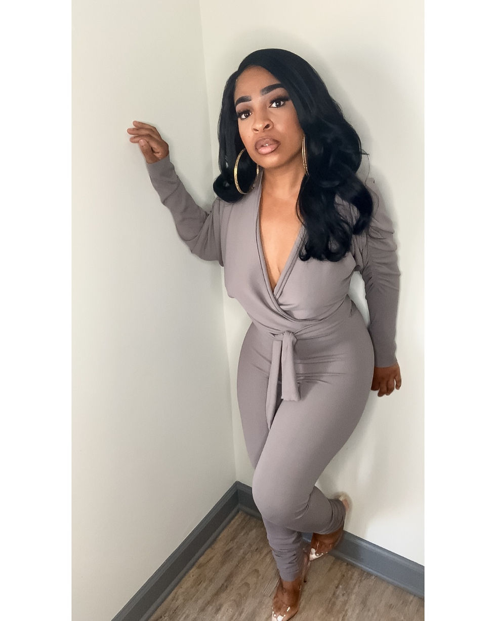Thumbnail: Batwing Scrunched Jumpsuit