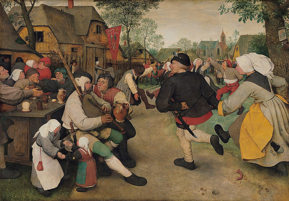 Danza di contadini, di Pieter Bruegel il Vecchio, Kunsthistorisches Museum, Vienna, Pubblico dominio, https://commons.wikimedia.org/w/index.php?curid=15416331