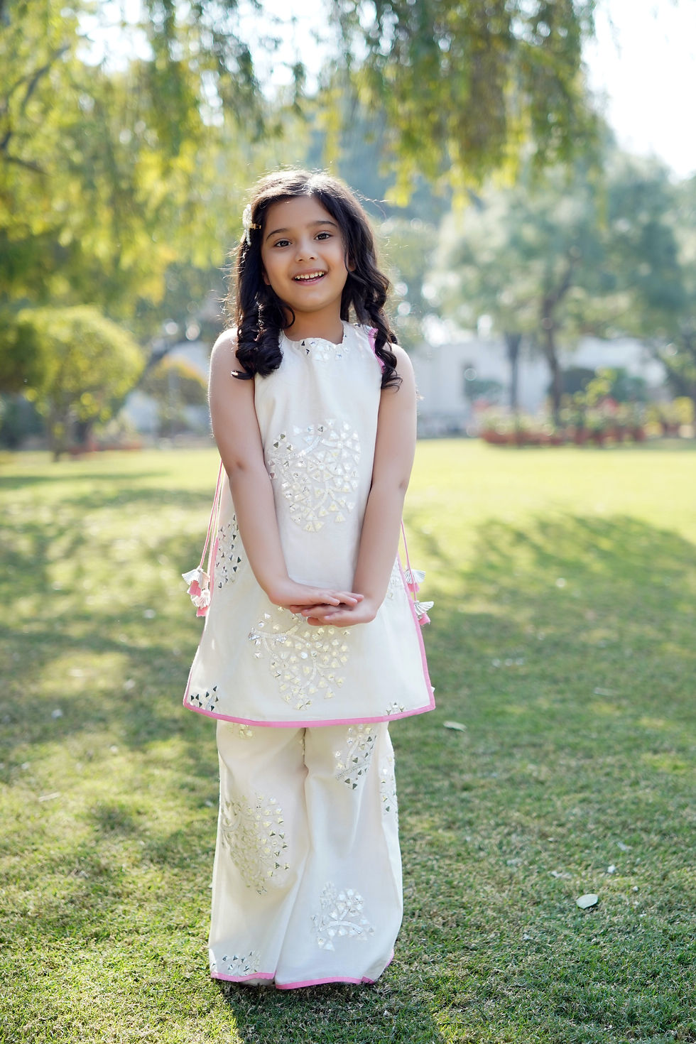 Thumbnail: Cream Chanderi Silk Kurta & Sharara