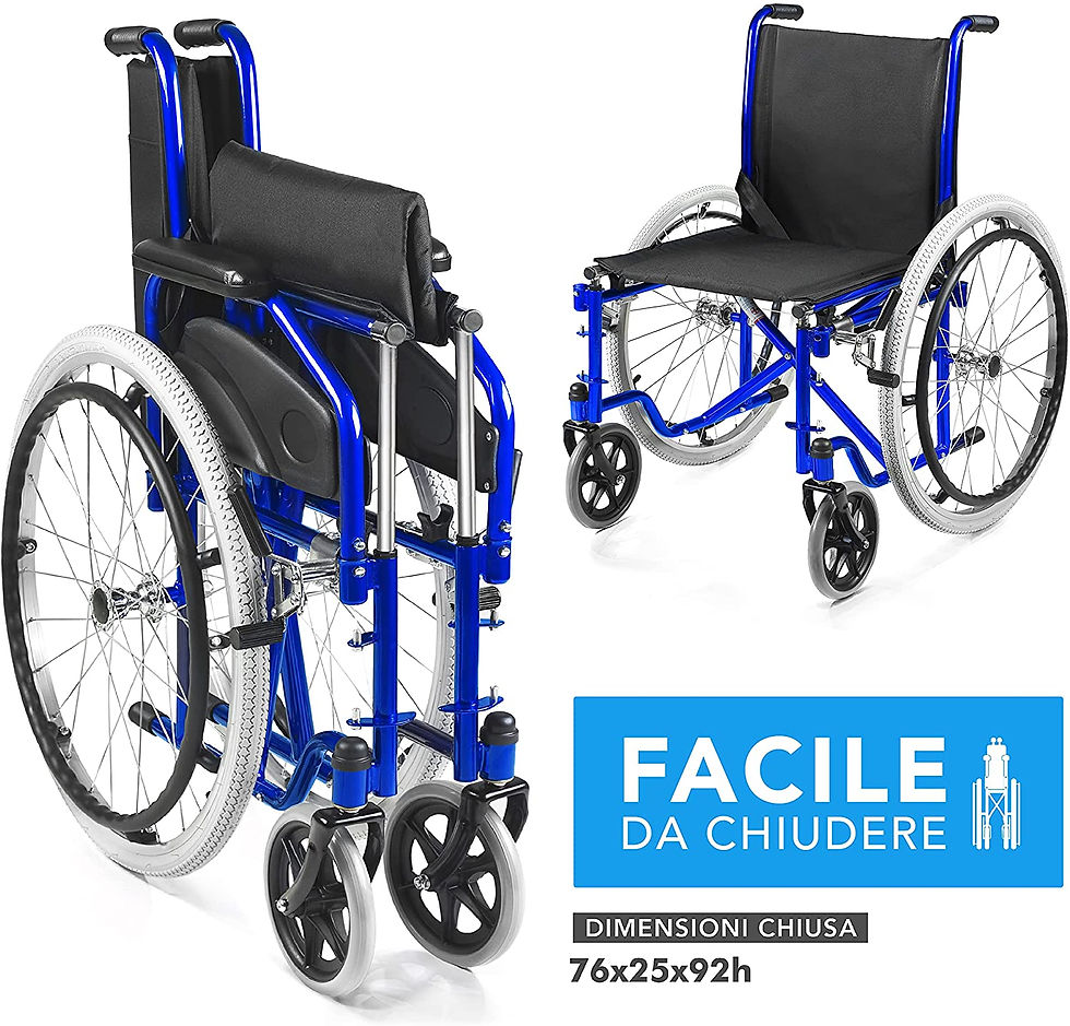 Miniatura: AIESI® Sedia a rotelle pieghevole leggera ad autospinta per disabili ed anzian