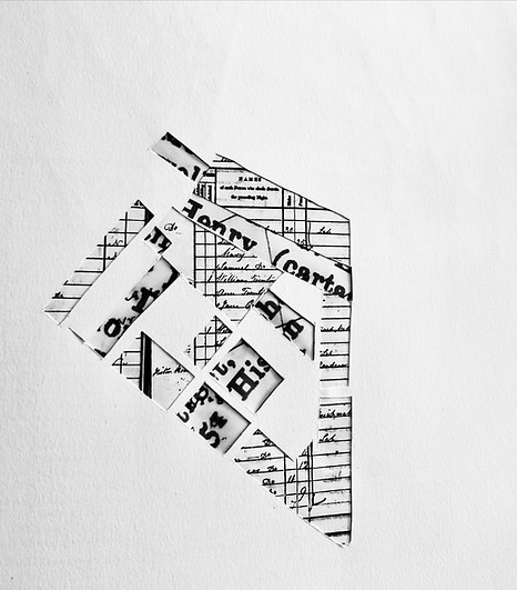 Histon Road collage handcut paper and ink