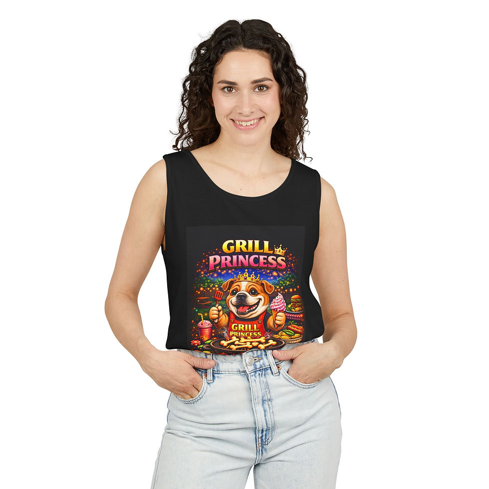 Thumbnail: Grill Princess Tank Top — Funny BBQ BBQing Chef Dog Graphic