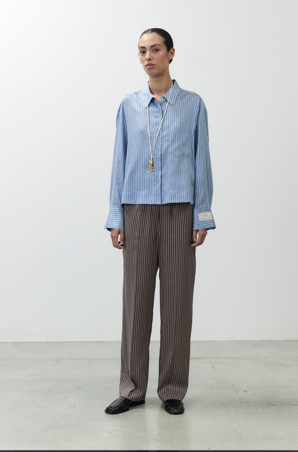 CAMICIA SETA RIGHE ALYSI