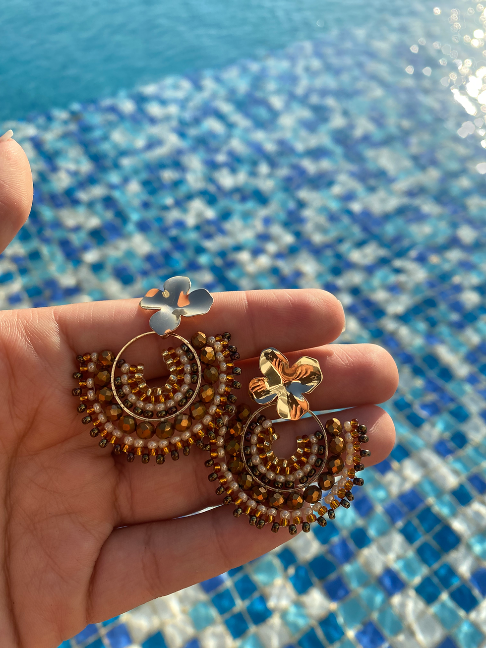 "Agate" Artisanal Handmade Beaded Earrings
