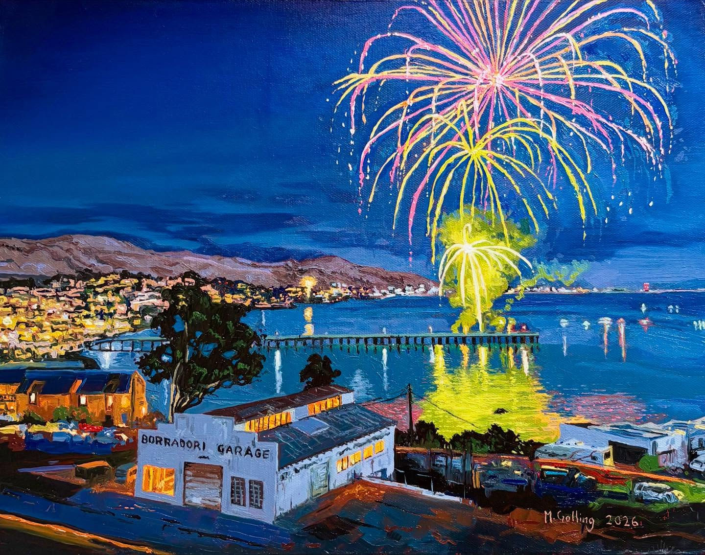 Cayucos Fireworks by Mike Golling