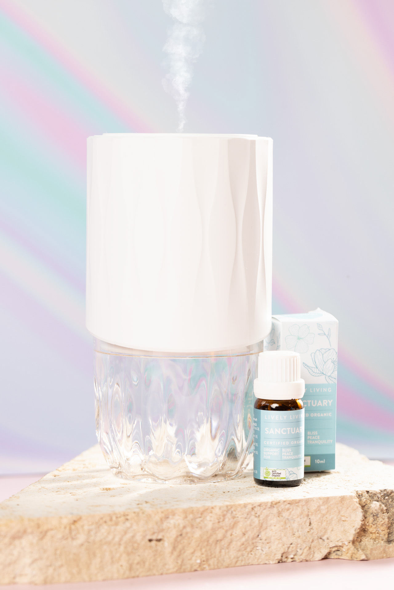 Lively Living Aroma-Petal Crystal Light Diffuser + Bonus Oil