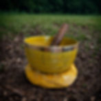 Solar Plexus Chakra Singing Bowl With Pillow and Striker - 10 cm