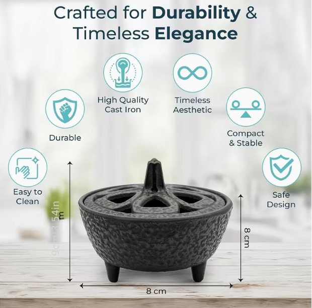 Cast Iron Cauldron Incense Holder