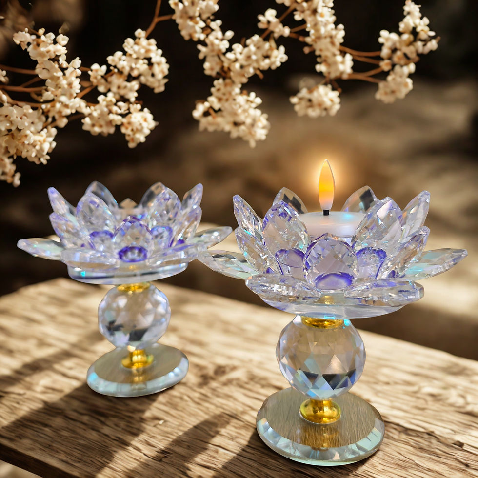 Thumbnail: Crystal Lotus Candle Holder