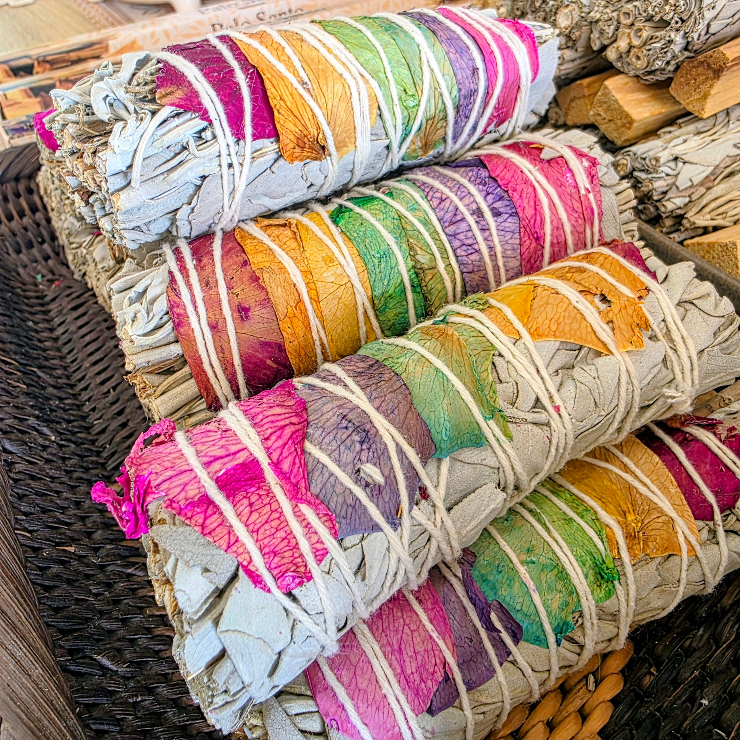 Californian White Sage & 7 Chakra Flower Smudge Stick