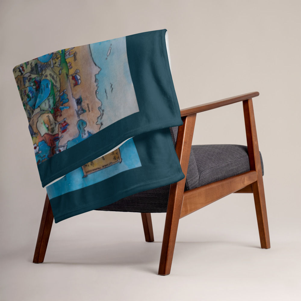 Manta para sofá/poltrona - Mapa Mundi