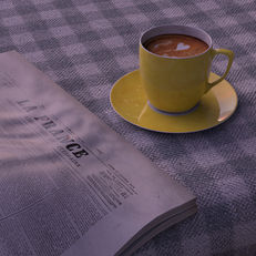 A European café apartment building made with Maya and Blender and textured with Affinity Photo.