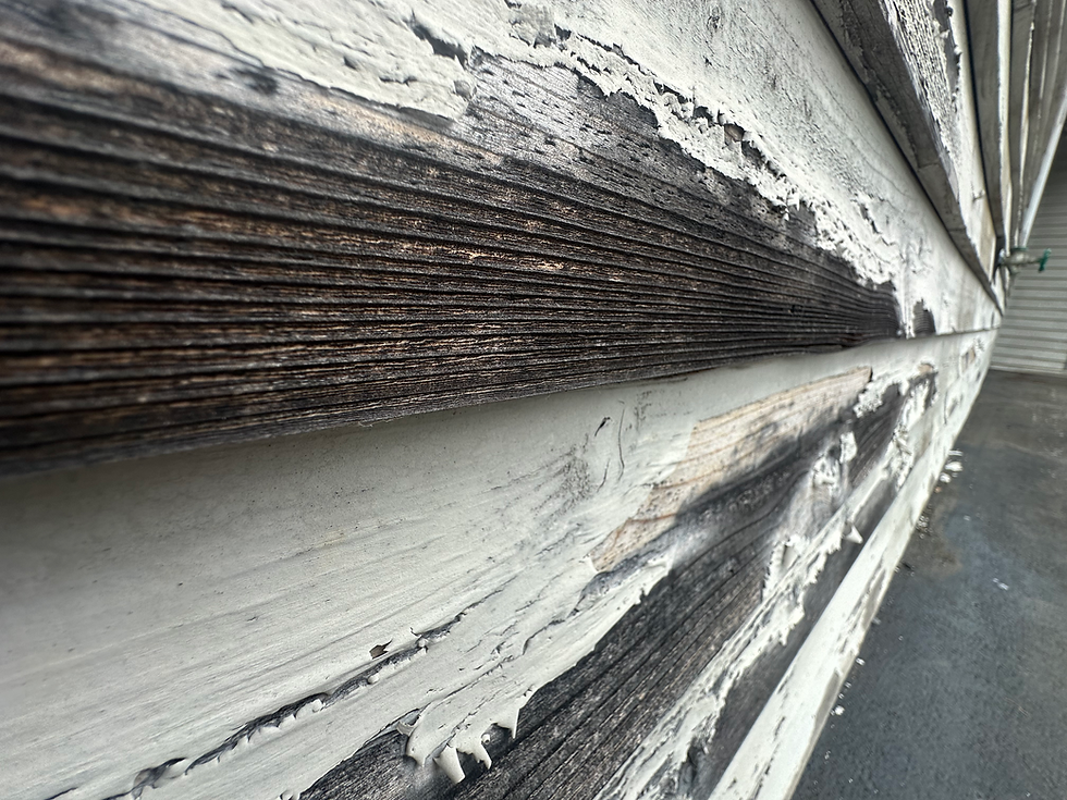 wood siding with terribly peeling paint