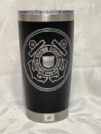 US Coast Guard logo 20 oz insulated  stainless steel tumbler 