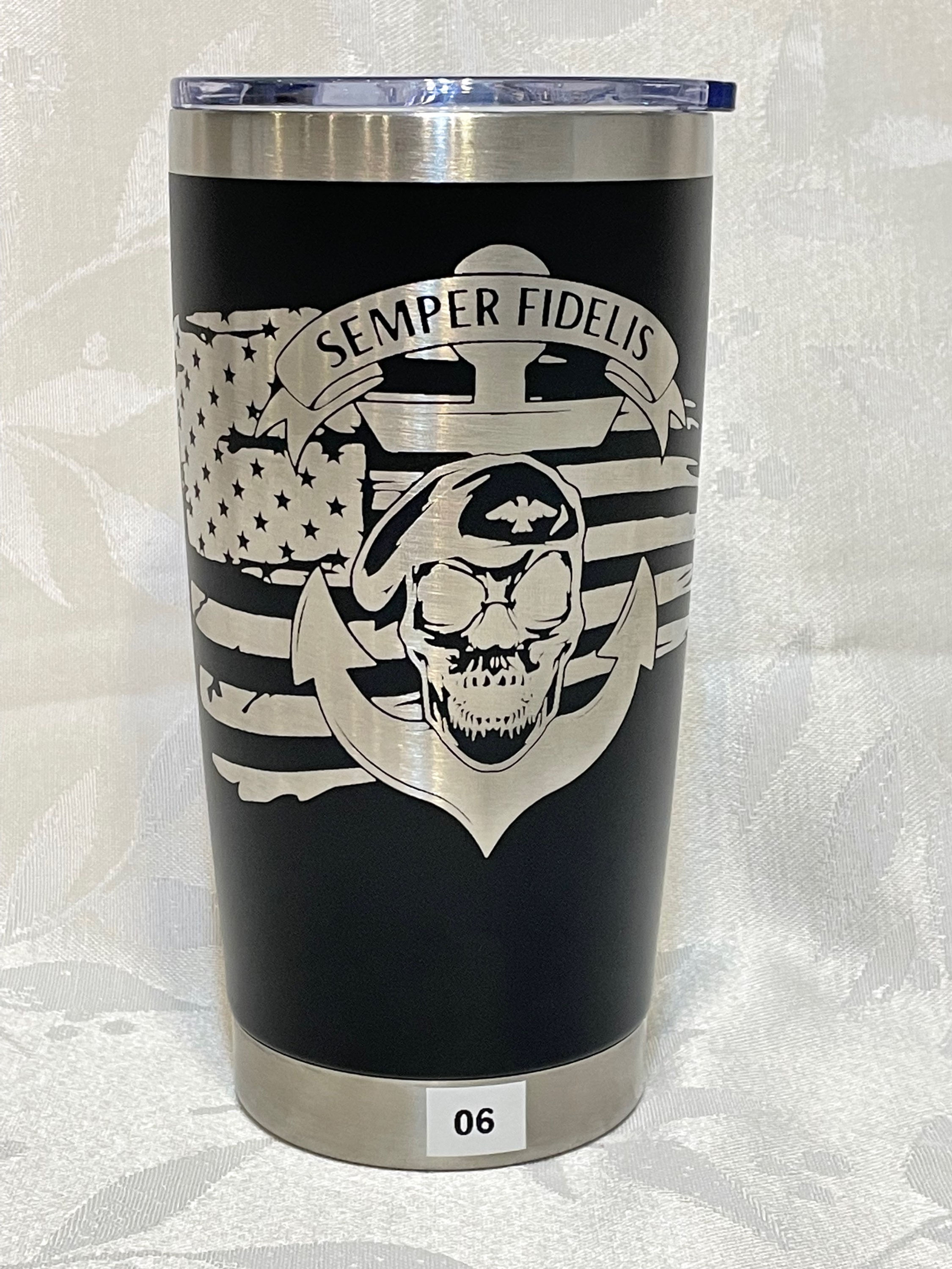 Semper Fi flag marine 20 oz Stainless steel insulated tumbler 