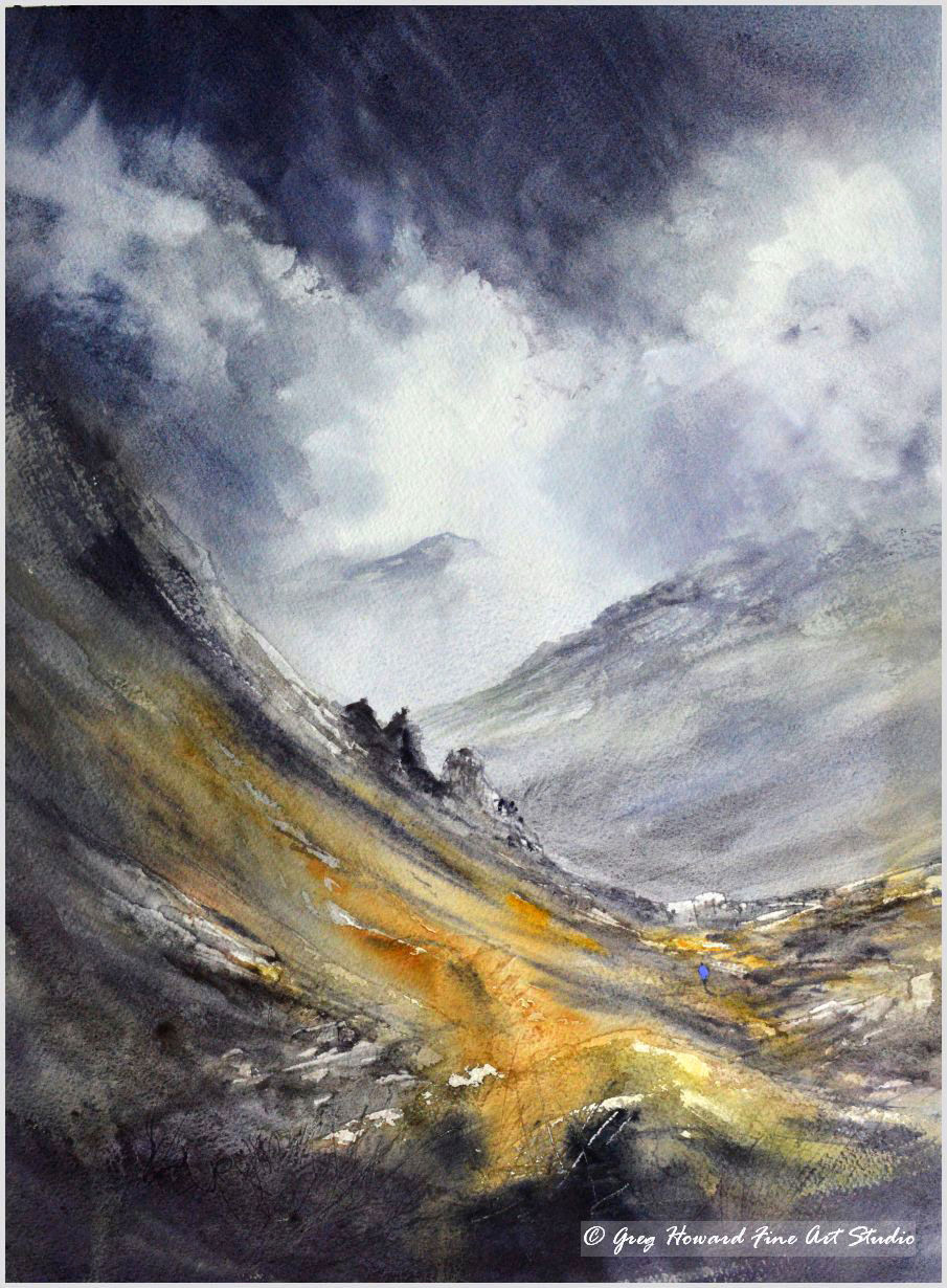 Watching the Drama Unfold- Watercolour painting by Greg Howard