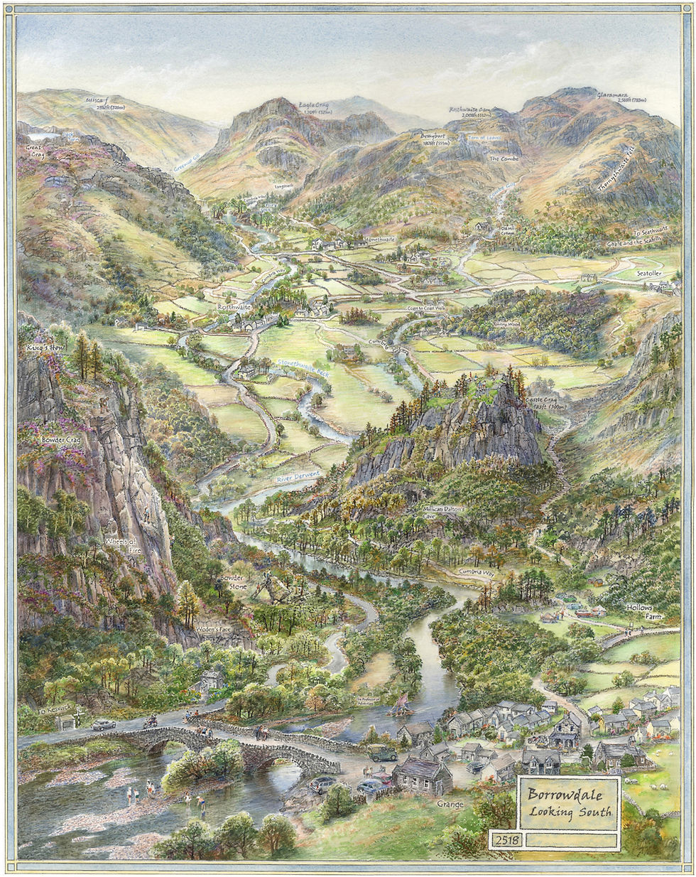 Borrowdale Looking South - From Graham Twyford's Overview Series of Paintings
