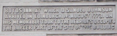 Boyd's Entry Plaque of St Mary's Street Edinburgh 