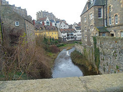 BELL'S BRAE BRIDGE view of Water of Leith and Dean Village