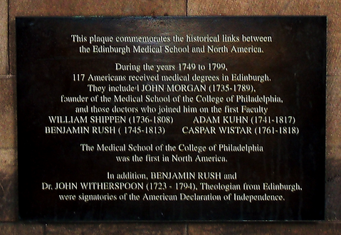 Historic Link between Edinburgh and North America Plaque
