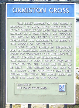 Ormiston Cross Plaque Ormiston East Loth