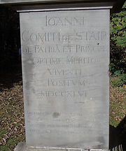Stair's Obelisk Inscription, Newhailes House woods, Musselburgh East Lothian