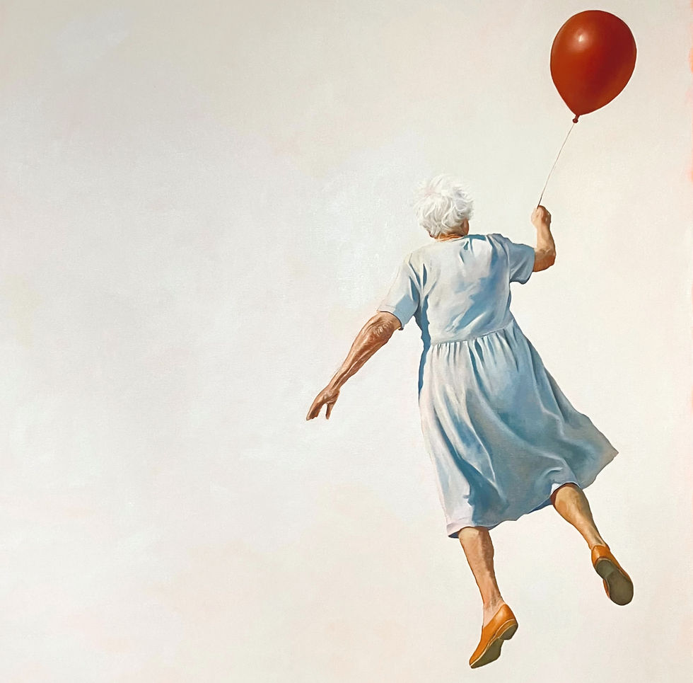 Miniaturebillede: Away and towards - old lady and her red balloon