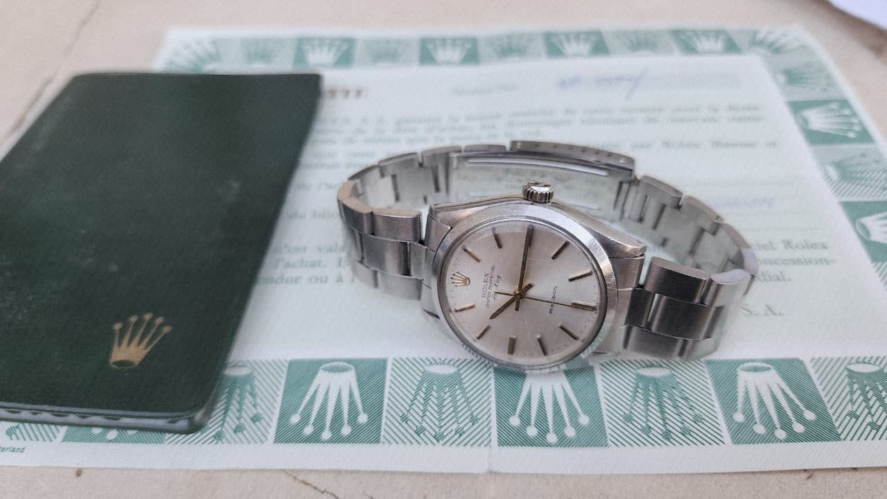 Rolex Watch Air King 5500 Automatic 34mm Steel Vintage W Paper