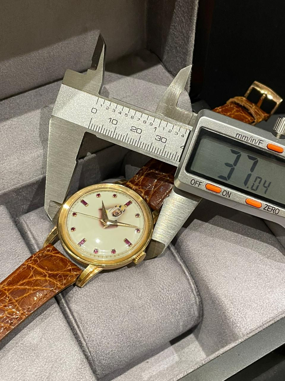 Thumbnail: 1955 Patek Philippe Calatrava King Abdul Aziz 2481 X 600/1 Pink Gold Ruby Set
