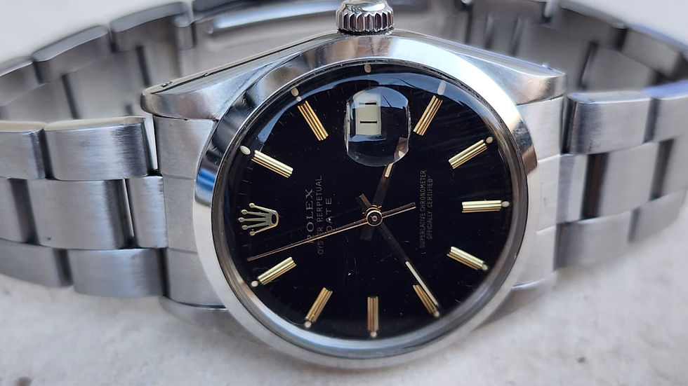 Thumbnail: 1985 Rolex Oyster Perpetual Watch 15000 Black Dial Vintage Automatic Steel