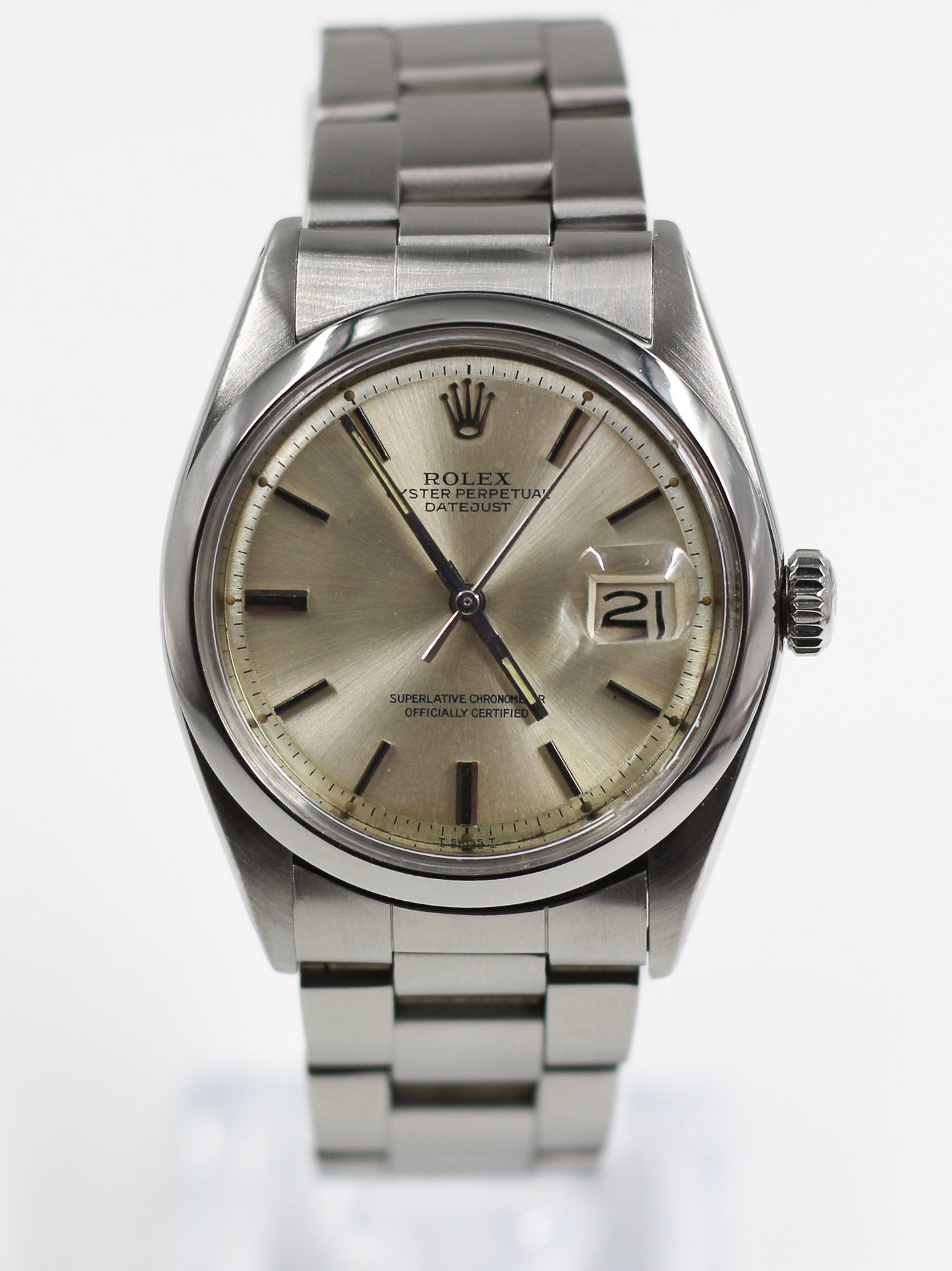 1971 Rolex 1600 Datejust 36mm Stainless Steel Automatic Vintage Wristwatch