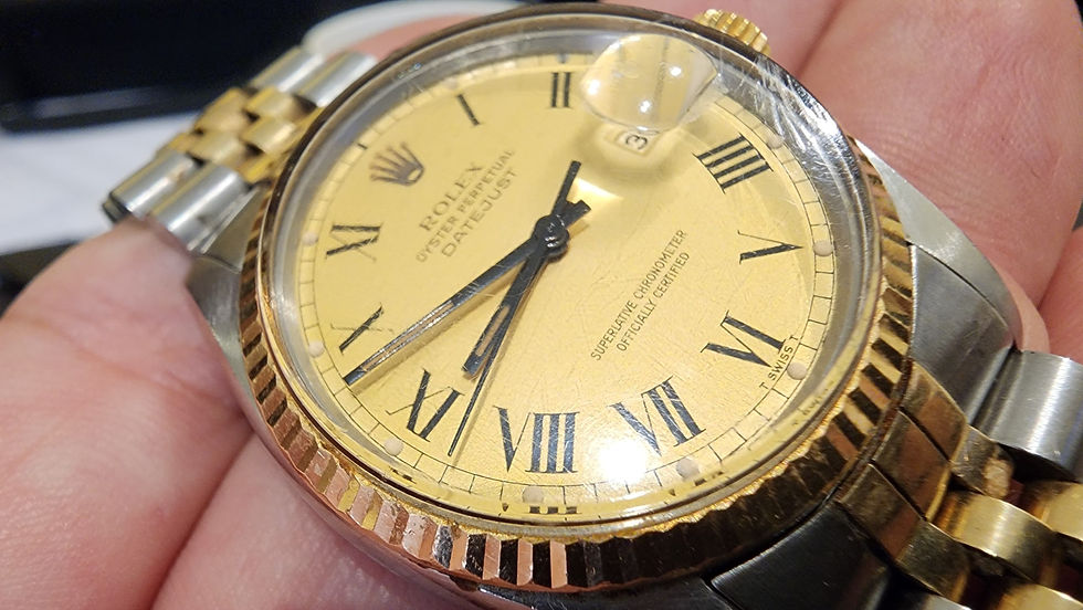 Thumbnail: Rolex Datejust 36 Watch 16013 Automatic Steel Gold Roman Numeral Dial