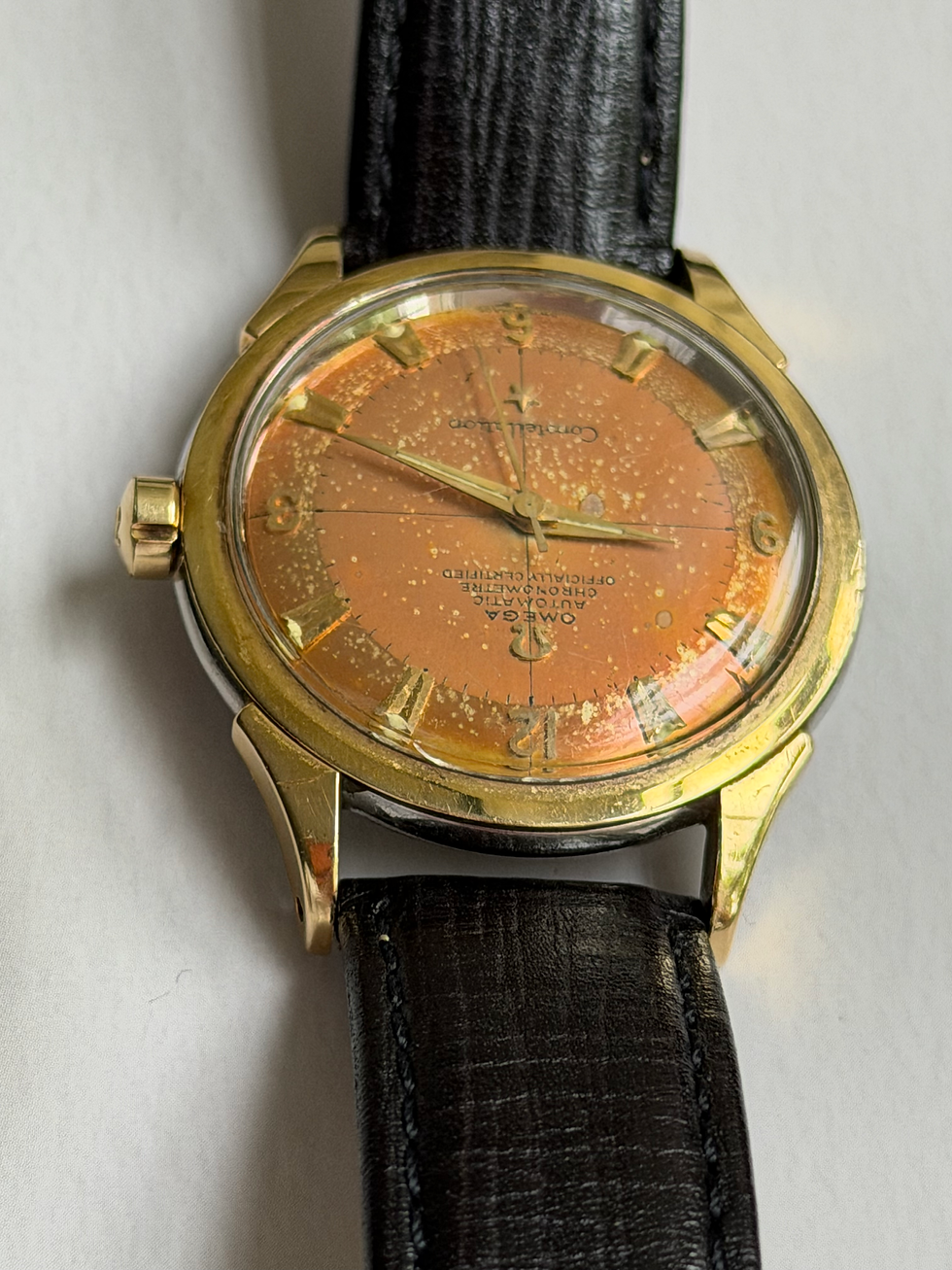 Thumbnail: 1950's Omega Constellation Bumper Watch 34mm Stunning Patina Dial Gold Plated